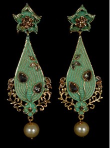 Reverse Ad Earrings With Meenakari Work